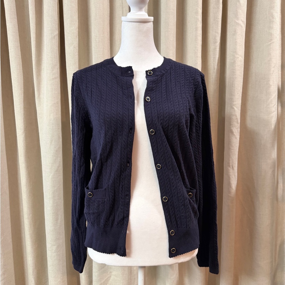 Navy Cardigan Sweater